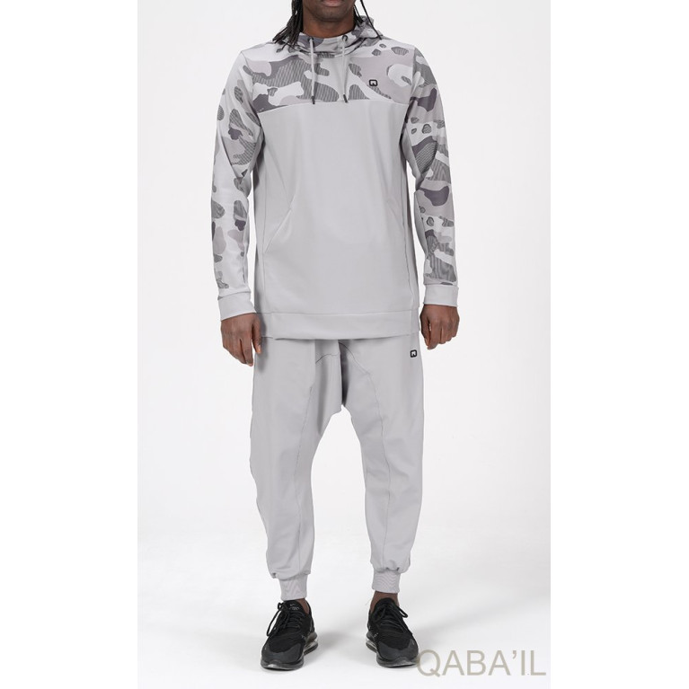 Survêtement Gris - Sarouel + Sweat Capuche - Qaba'il : Army NG