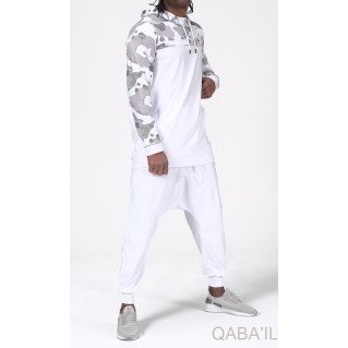 Survêtement Blanc - Sarouel + Sweat Capuche - Qaba'il : Army NG