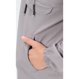 Ensemble Sarouel et Sweat Capuche Coton Strecht - Gris Clair, Survêtement Qaba'il : Coton Strecht Kameron Ensemble Sarouel et Sweat Capuche Coton Strecht - Gris Clair, Survêtement Qaba'il : Coton Strecht Kameron