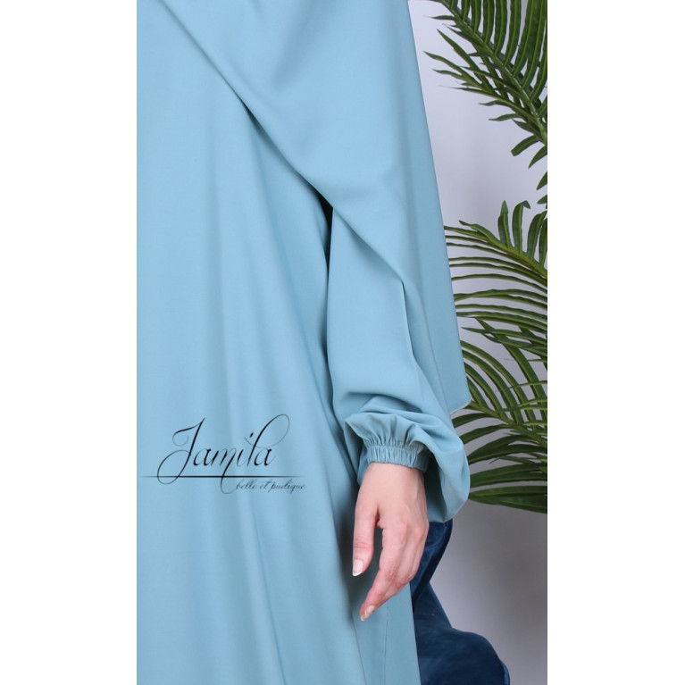 Abaya Manche Elastique - Vert Eau - Microfibre Léger - Jamila Abaya Manche Elastique - Vert Eau - Microfibre Léger - Jamila