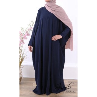 Abaya Papillon - Bleu Nuit - Microfibre Léger - Jamila