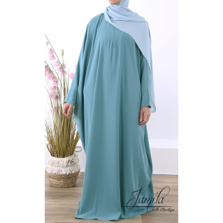 Abaya Papillon - Vert Eau - Microfibre Léger - Jamila