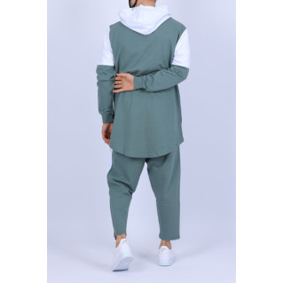 Ensemble K.Rismatik - Sweat Capuche et Saroual- Vert Amande - N3 - Na3im - NIII - New 2022 Ensemble K.Rismatik - Sweat Capuche et Saroual- Vert Amande - N3 - Na3im - NIII - New 2022