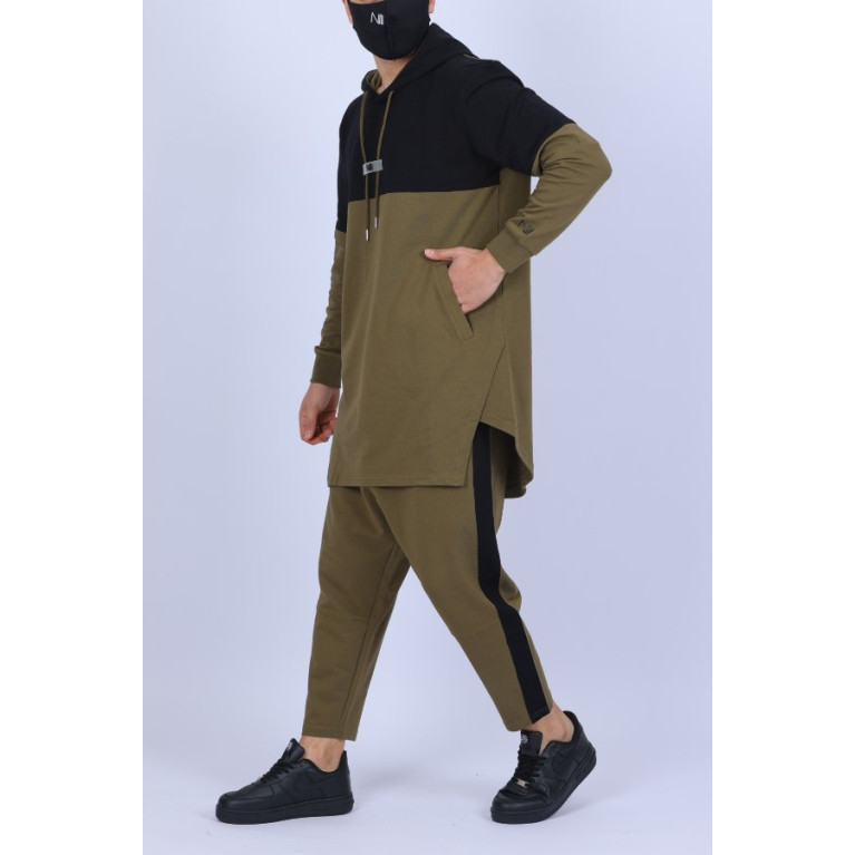 Ensemble K.Rismatik - Sweat Capuche et Saroual- Kaki - N3 - Na3im - NIII - New 2022