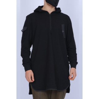 Qamis Court Be.Proud - Sweat Capuche Long Size - Noir - N3 - Na3im - NIII - New 2022 Qamis Court Be.Proud - Sweat Capuche Long Size - Noir - N3 - Na3im - NIII - New 2022