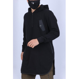 Qamis Court Be.Proud - Sweat Capuche Long Size - Noir - N3 - Na3im - NIII - New 2022