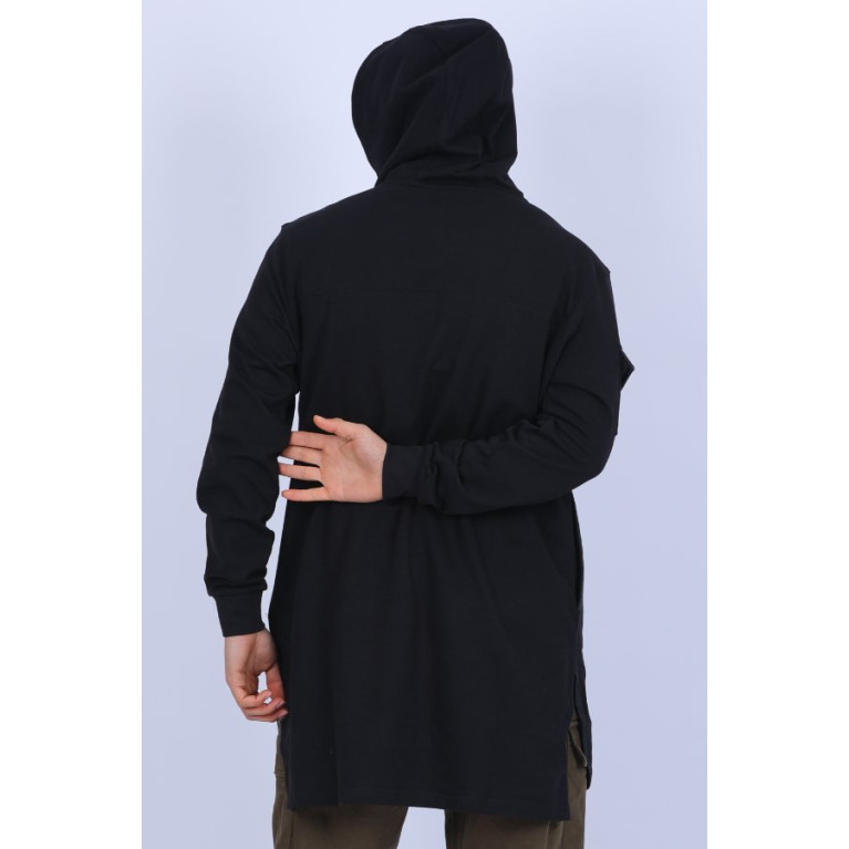 Qamis Court Be.Proud - Sweat Capuche Long Size - Noir - N3 - Na3im - NIII - New 2022