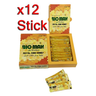 12 Stick 10 gr - Miel Bio Max - APHRODISIAQUE 100% Naturelle pour Homme - Royal King Honey