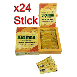 24 Stick 10 gr - Miel Bio Max - APHRODISIAQUE 100% Naturelle pour Homme - Royal King Honey