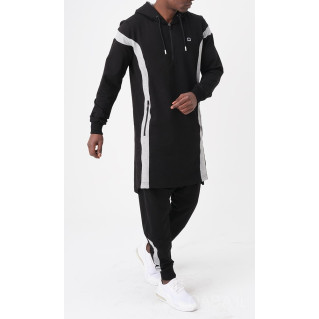 Ensemble Qamis Court + Sarouel - Noir et Gris - Qaba'il : Veloce