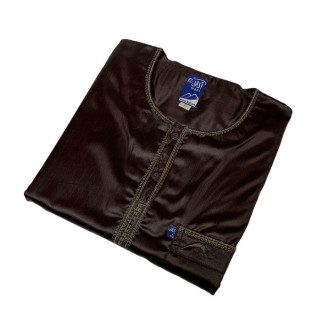 Qamis Ikaf Adulte Marron Glacé Manche Longue - Arabie Saoudite