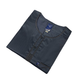 Qamis Ikaf Adulte Gris Anthracite Glacé Manche Longue - Arabie Saoudite
