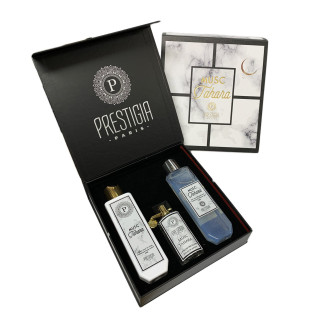 Coffret Musc Tahara - Extraitde Parfum,Gel Douche, Lait pour le Corps - Mixte Homme et Femme - Prestigia