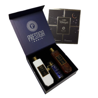 Coffret Oud Midnight - Extrait de Parfum,Gel Douche, Lait pour le Corps - Mixte Homme - Prestigia