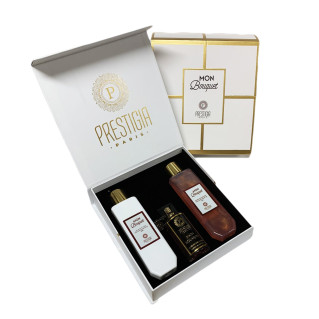 Coffret Mon Bouquet - Extraitde Parfum,Gel Douche, Lait pour le Corps - Mixte Homme et Femme - Prestigia
