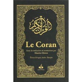 Le Coran Couverture Noir - De Luxe et Dorure des Pages sur la Tranche - Arabe et Français - Maurice Gloton - Edition Al Bouraq