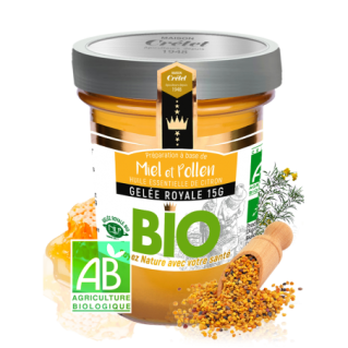 Miel et Pollen et Gelée Royale Bio - 250 gr - Maison Crétet