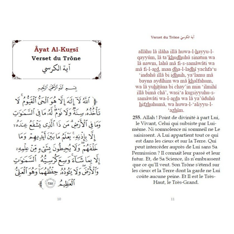 Le Saint Coran - Chapitre Amma (Jouz' 'Ammâ) Français-Arabe-Phonétique - Couverture Marron - Edition Orientica