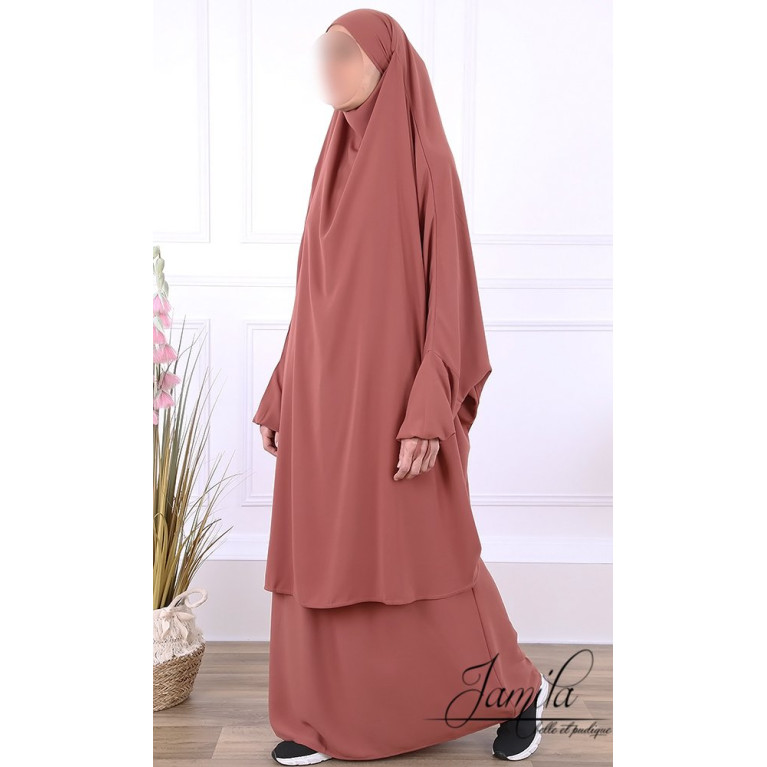 JIlbab 2 Pièces - Terra - Microfibre Léger - Jamila JIlbab 2 Pièces - Terra - Microfibre Léger - Jamila