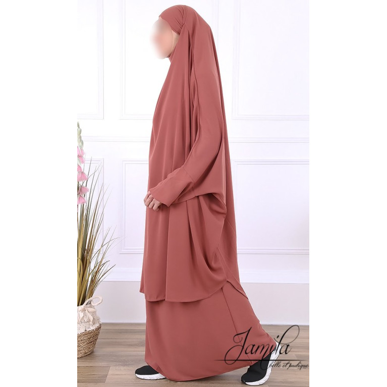 JIlbab 2 Pièces - Terra - Microfibre Léger - Jamila JIlbab 2 Pièces - Terra - Microfibre Léger - Jamila
