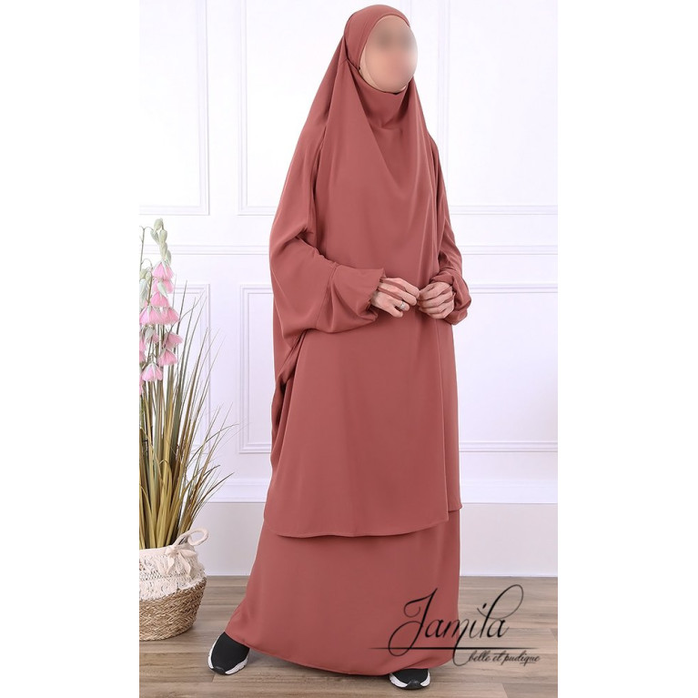 JIlbab 2 Pièces - Terra - Microfibre Léger - Jamila JIlbab 2 Pièces - Terra - Microfibre Léger - Jamila