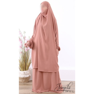 JIlbab 2 Pièces -Rose Nude - Microfibre Léger - Jamila