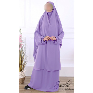 JIlbab 2 Pièces - Lila - Microfibre Léger - Jamila
