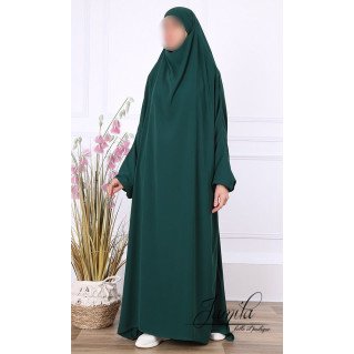 JIlbab 1 Pièce - Vert Bouteille - Microfibre Léger - Jamila