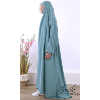 JIlbab 1 Pièce - Bleu Vert - Microfibre Léger - Jamila