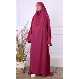 JIlbab 1 Pièce - Framboise - Microfibre Léger - Jamila