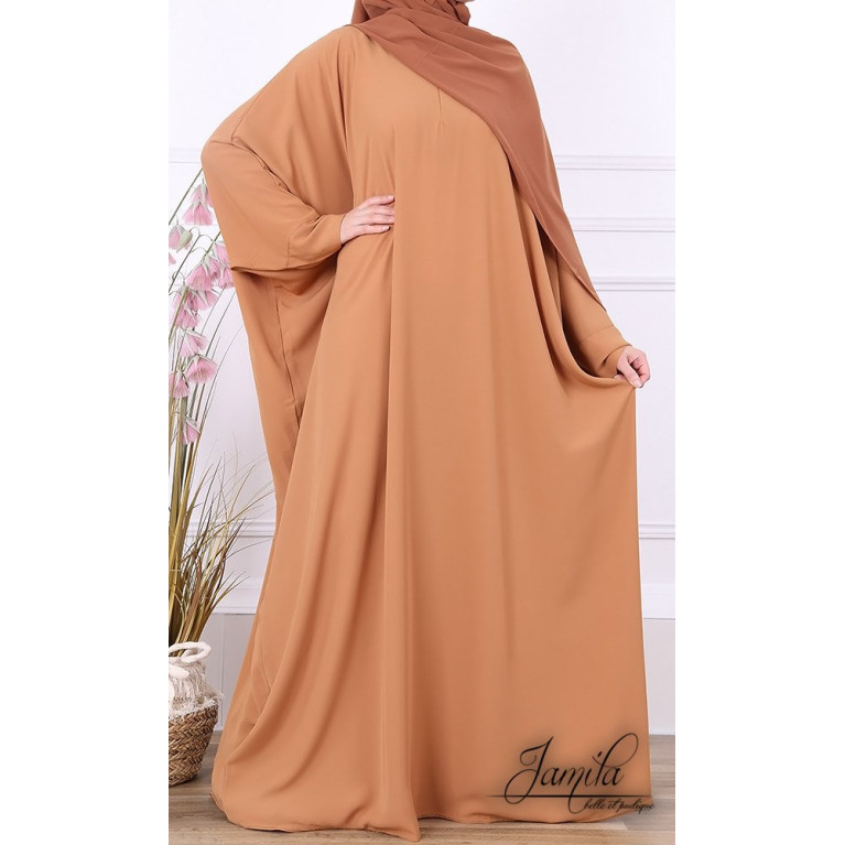 Abaya Papillon - Caramel - Microfibre Léger - Jamila