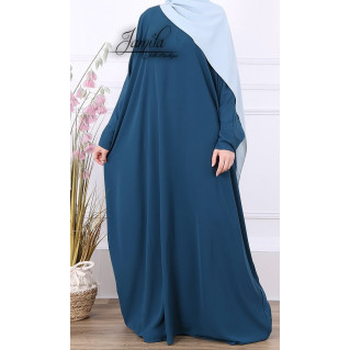 Abaya Papillon - Bleu Canard - Microfibre Léger - Jamila