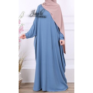 Abaya Papillon - Bleu Horizon - Microfibre Léger - Jamila