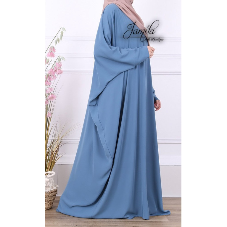 Abaya Papillon - Bleu Horizon - Microfibre Léger - Jamila Abaya Papillon - Bleu Horizon - Microfibre Léger - Jamila
