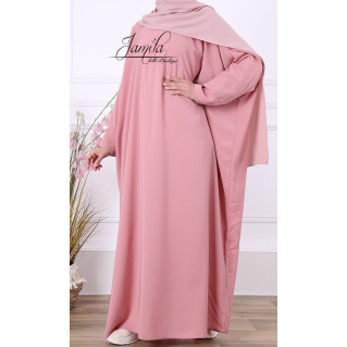 Abaya Papillon - Vieux Rose - Microfibre Léger - Jamila