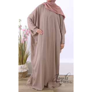 Abaya Papillon - Taupe - Microfibre Léger - Jamila