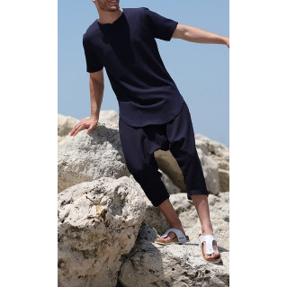 Ensemble AZUR - Sarouel et T-shirt Classe Bleu Nuit : Qaba'il Ensemble AZUR - Sarouel et T-shirt Classe Bleu Nuit : Qaba'il
