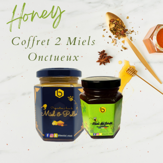 Coffret 2 Miels Onctueux - 100% Naturel - 240g + 140g- Beelal