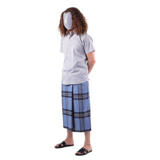 Izar Tangara, Sarong ou Pagne à Carreaux Bleu Gris - Izare Izar Tangara, Sarong ou Pagne à Carreaux Bleu Gris - Izare