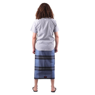 Izar Tangara, Sarong ou Pagne à Carreaux Bleu Gris - Izare Izar Tangara, Sarong ou Pagne à Carreaux Bleu Gris - Izare