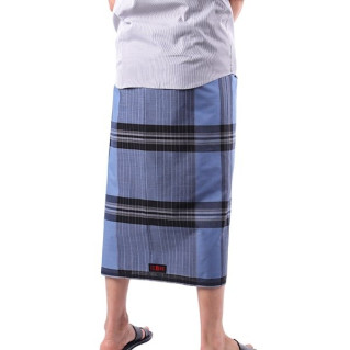 Izar Tangara, Sarong ou Pagne à Carreaux Bleu Gris - Izare Izar Tangara, Sarong ou Pagne à Carreaux Bleu Gris - Izare