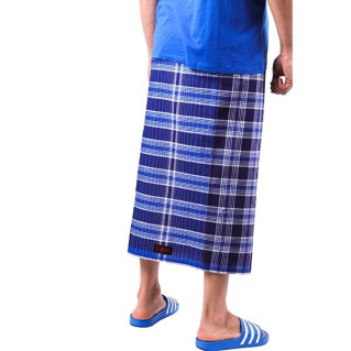 Izar Ultra Marine, Sarong ou Pagne à Carreaux Bleu Marine - Izare Izar Ultra Marine, Sarong ou Pagne à Carreaux Bleu Marine - Izare