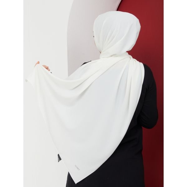 Voile Soie de Médine - Blanc Cassé - Hijab, Foulard, Châle pour Femme - Sedef