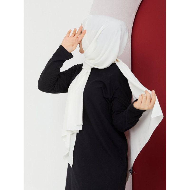 Voile Soie de Médine - Blanc Cassé - Hijab, Foulard, Châle pour Femme - Sedef Voile Soie de Médine - Blanc Cassé - Hijab, Foulard, Châle pour Femme - Sedef