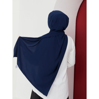 Voile Soie de Médine - Bleu Marine - Hijab, Foulard, Châle pour Femme - Sedef
