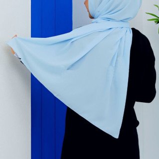 Voile Soie de Médine - Bleu Ciel - Hijab, Foulard, Châle pour Femme - Sedef