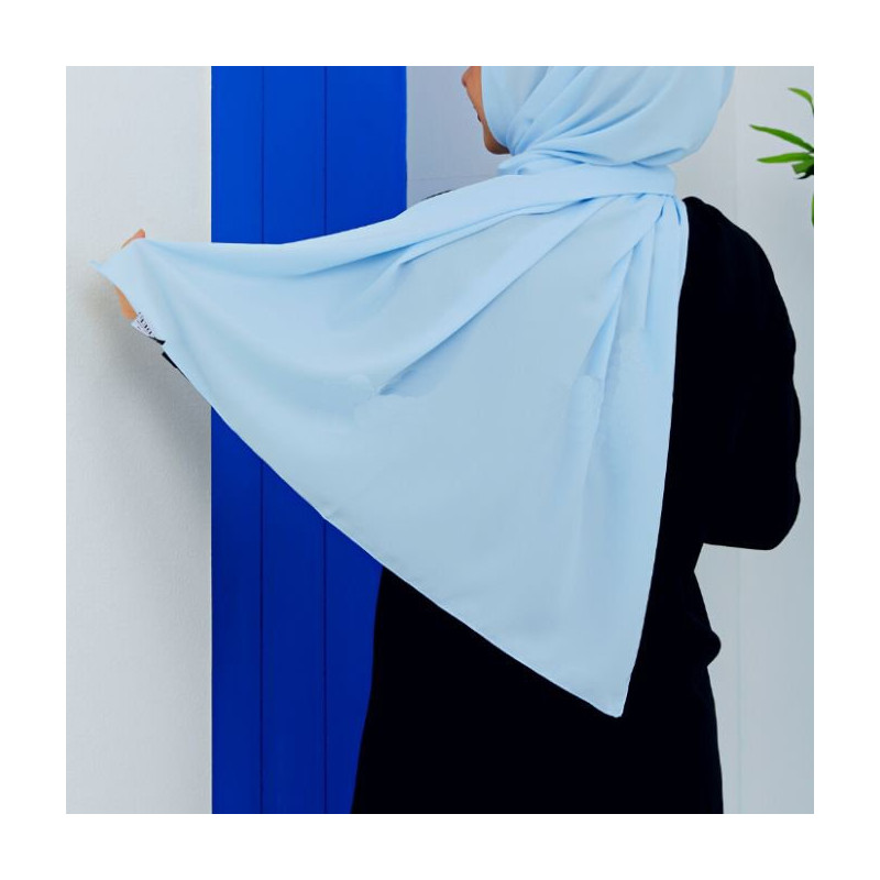 Voile Soie de Médine - Bleu Ciel - Hijab, Foulard, Châle pour Femme - Sedef Voile Soie de Médine - Bleu Ciel - Hijab, Foulard, Châle pour Femme - Sedef