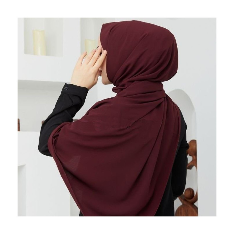 Voile Soie de Médine - Rouge Bordeaux - Hijab, Foulard, Châle pour Femme - Sedef Voile Soie de Médine - Rouge Bordeaux - Hijab, Foulard, Châle pour Femme - Sedef