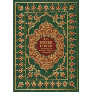 Le Noble Coran - Français et Arabe - Couverture Vert - Format Grand 22,50 x 30 cm