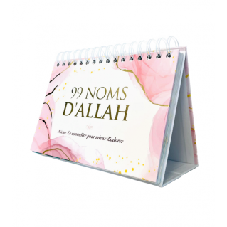 Les 99 Noms d'Allah :  Approfondissez votre Connaissance - Calendrier Chevalet Blanc et Rose - Éditions Al-Hadith